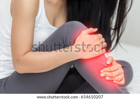 woman have a shin pain
