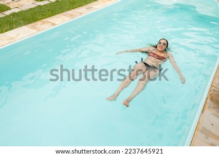 Woman having fun at vacation inn. Jericoacoara Brazil. Vacation concept. Fun concept.