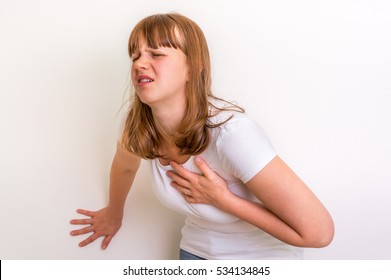 Woman Having Heart Attack - Chest Pain