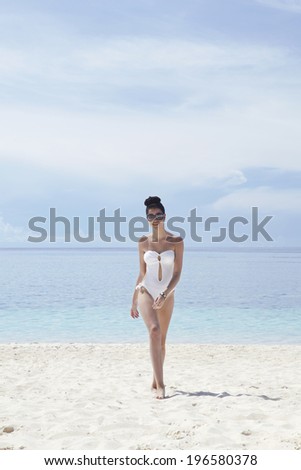 Woman having a holidays, Boracay in Philippines