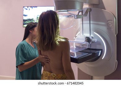 Woman Having A Mammography Scan