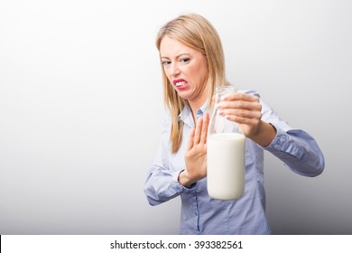 Woman Having Milk Allergy