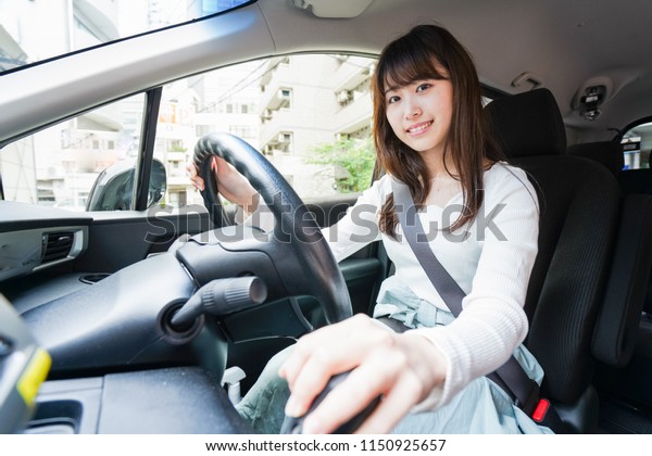 Woman having a nice\
drive