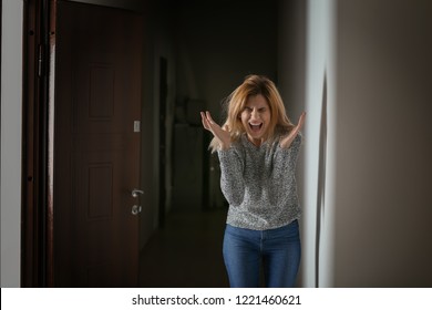 Woman Having Panic Attack Indoors