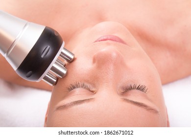  Woman Having Radio Waves Lifting Face Treatment.