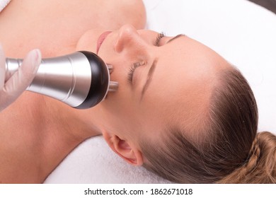  Woman Having Radio Waves Lifting Face Treatment.