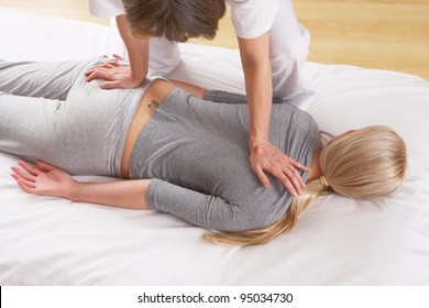 Woman Having Shiatsu Massage