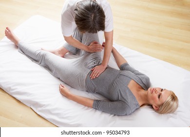 Woman Having Shiatsu Massage