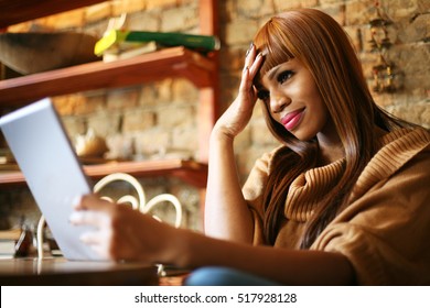 Woman having stress on her job.  