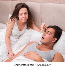 Woman Having Trouble With Husband Snoring