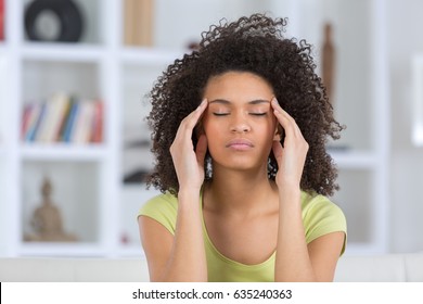 Woman Headache Or Anxiety Attack Crisis