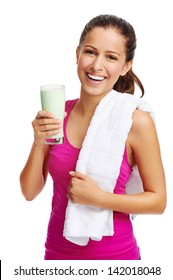 Woman With Healthy Diet Protein Shake Drinking For Sport And Fitness