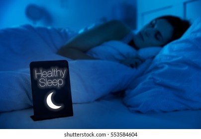 Woman Healthy Sleeping In Bed At Night