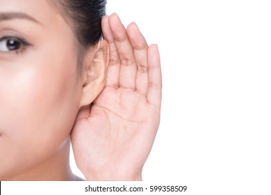 Woman With Hearing Loss Or Hard Of Hearing