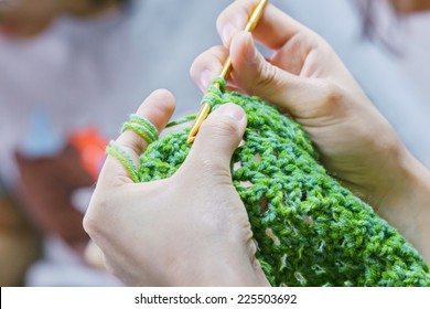 Woman With Her Crochet