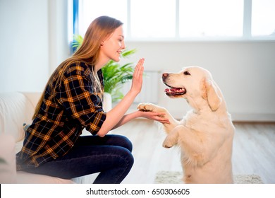 Woman With Her Dog