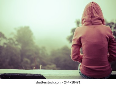 woman hiker enjoy the view at mountain peak - Shutterstock ID 244718491