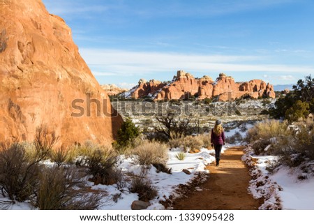 Similar – Image, Stock Photo Winter path…