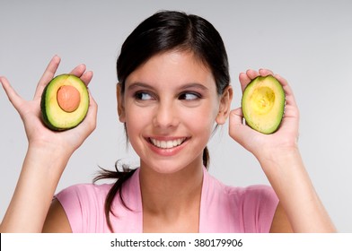 Woman Holding Avocado