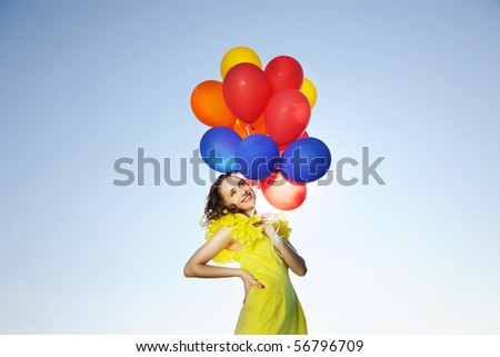 Similar – Foto Bild gelbe Ballons 1 Mensch