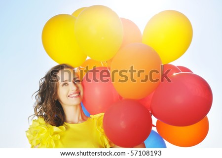 Similar – Foto Bild gelbe Ballons 1 Mensch