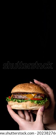 Foto Bild lecker Hamburger Hand