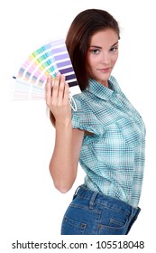 Woman Holding A Color Chart