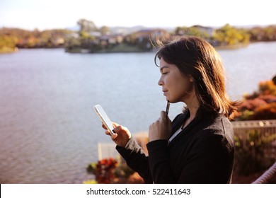 Woman Holding Credit Card And Mobile , Online Shopping, Internet Banking Concept, Black Friday, Cyber Monday Sale, Social Distancing, Work From Home During Coronavirus, Covid-19, And Post Pandemic