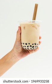 Woman Holding A Cup Of Bubble Milk Tea