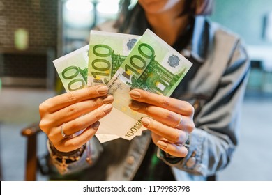 10,082 Young Woman Holding Euro Images, Stock Photos & Vectors ...