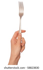 Woman Holding Fork In The Hand For Feeding A Sick Person