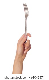 Woman Holding Fork In The Hand For Feeding A Sick Person