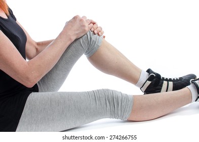 Woman Holding Her Painful Knee