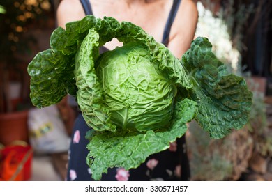 Woman Holding Kale