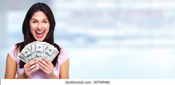 Woman Holding Money