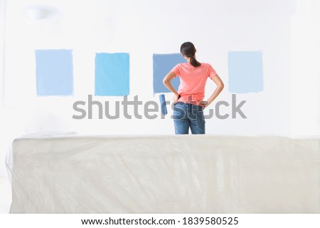 Similar – Image, Stock Photo white wall paint and paint roller