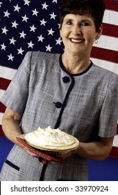 Woman Holding Pie