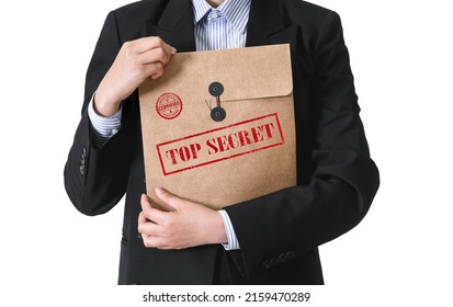 Woman Holding Sealed Top Secret Document