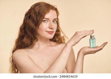 Woman Holding Skincare Product With Confidence. Natural Beauty And Spa Concept, Perfect For Health And Wellness Advertising.