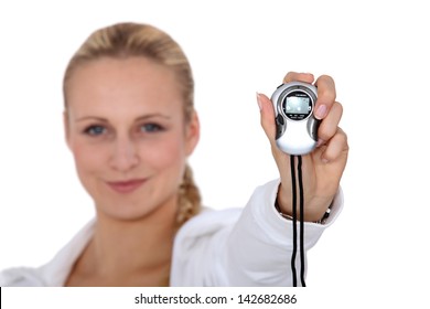 Woman Holding Stop Watch