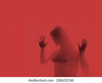 Woman Hostage Blurred Abuse Victim Concept