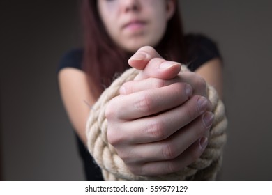 Woman Hostage Tied Hands Stock Photo Shutterstock