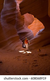 Woman Inside The Lower Antelope Canyon