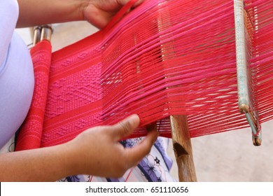 A Woman Ist Weaving Near Oaxaca