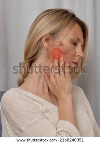 Woman with Jaw Joint Pain. Temporomandibular Joint Disorders Stock photo © 
