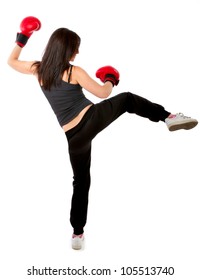 woman kick boxing