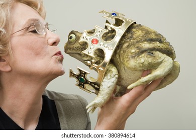 Woman Kissing Frog