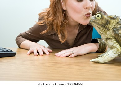 Woman Kissing Frog