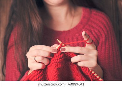 Woman Knits Sweater 