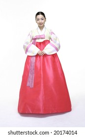 Woman In Korean Traditional Dress